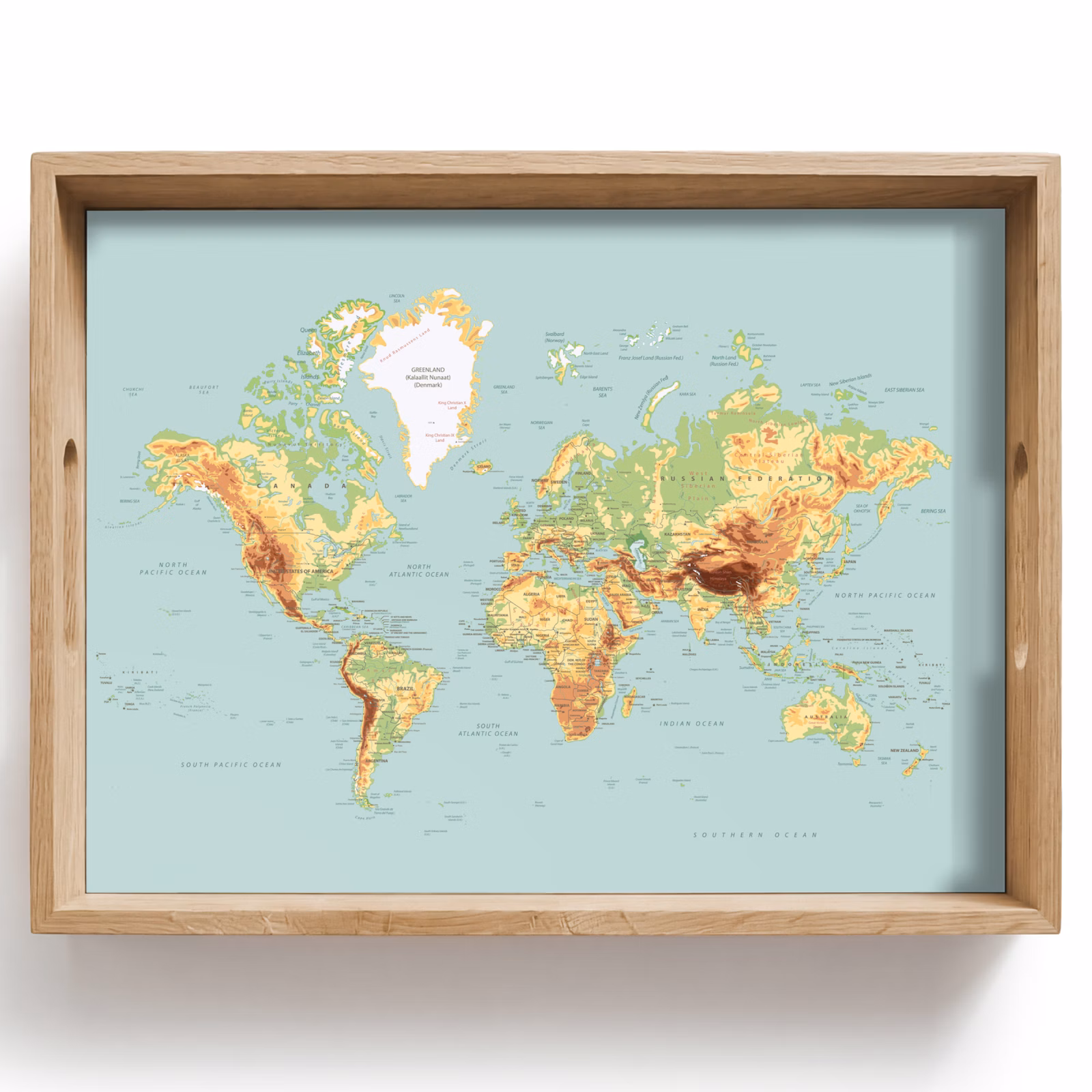 Bandeja - Mapa del mundo - Realista - Azul — 1