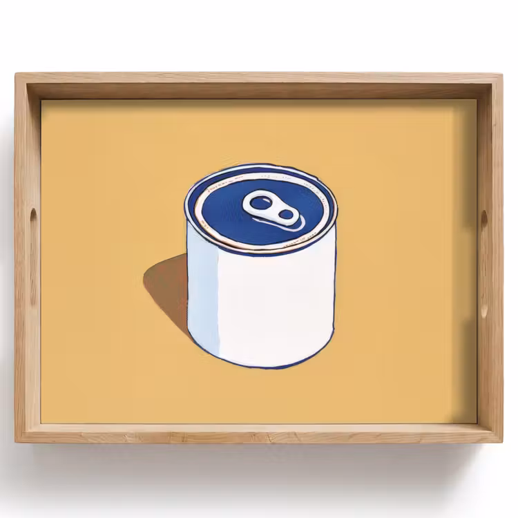 Bandeja - Lata - Minimalista - Azul - Ilustración — 1