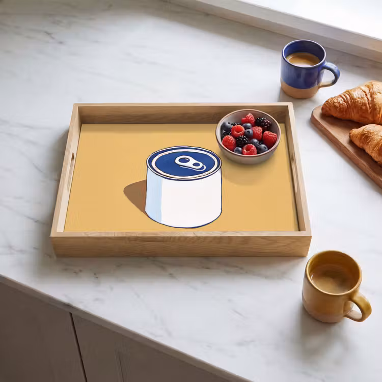 Bandeja - Lata - Minimalista - Azul - Ilustración — 3