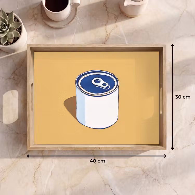 Bandeja - Lata - Minimalista - Azul - Ilustración — 7