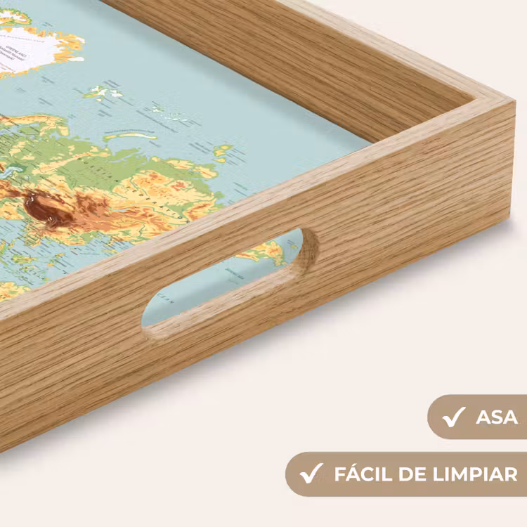 Bandeja - Mapa del mundo - Realista - Azul — 8