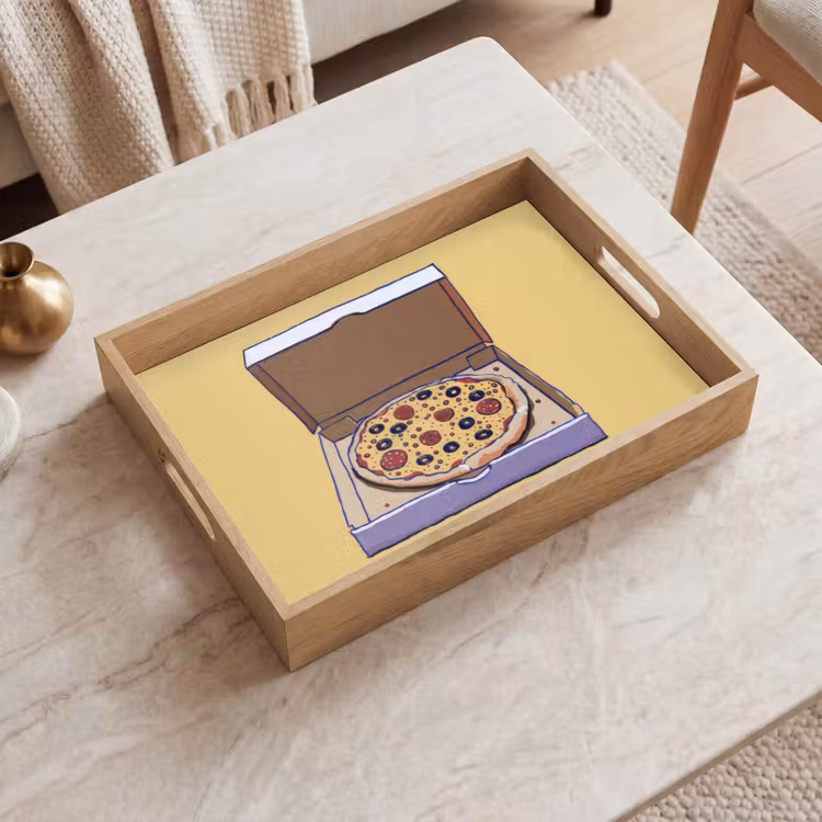 Bandeja - Pizza - Caja - Salami - Ilustración — 2