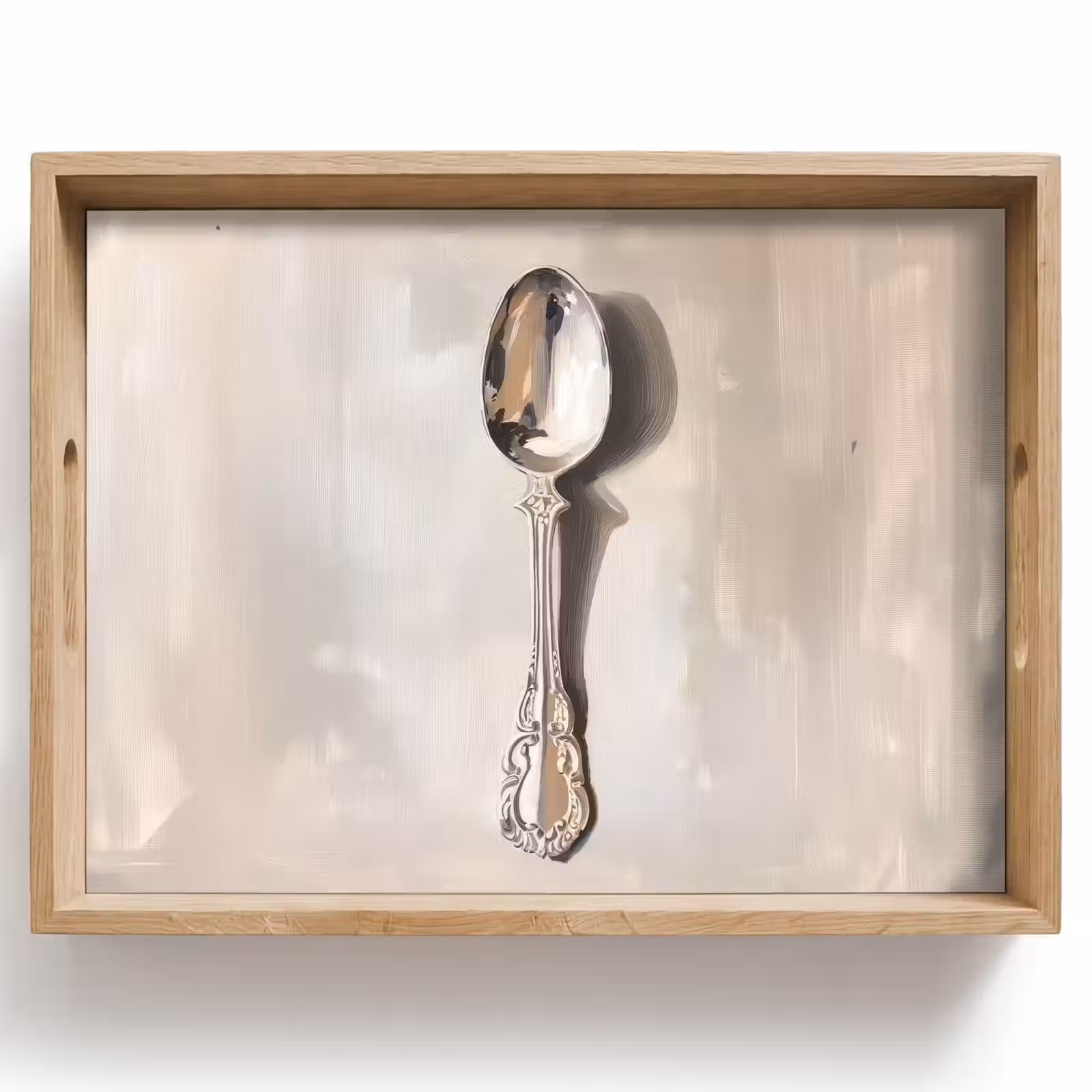 Bandeja - Cuchara - Pintura - Plata — 1