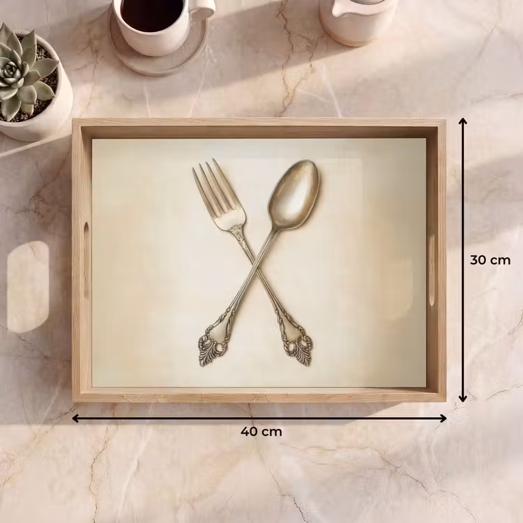 Bandeja - Beige - Vintage - Cubiertos — 7