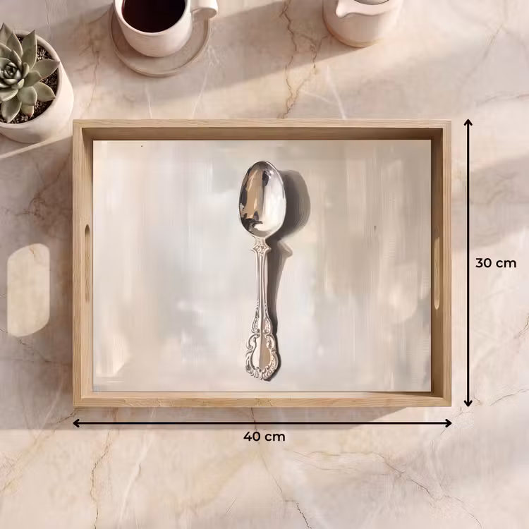 Bandeja - Cuchara - Pintura - Plata — 7