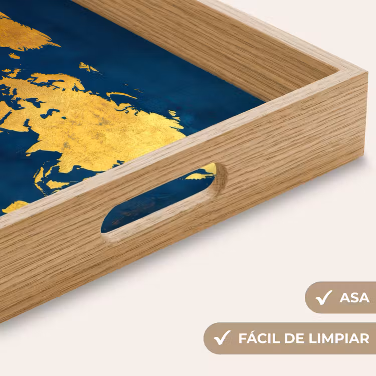 Bandeja - Mapamundi - Oro - Azul oscuro — 8