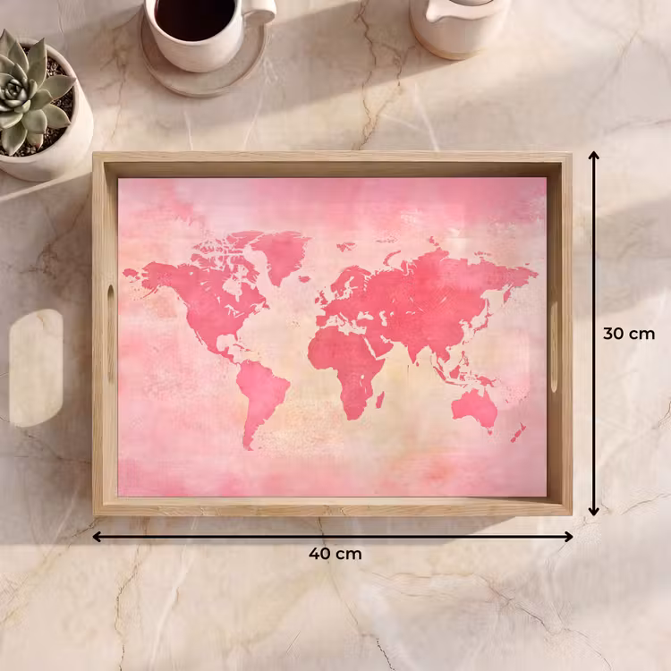 Bandeja - Mapamundi - Rosa - Difuminado — 7