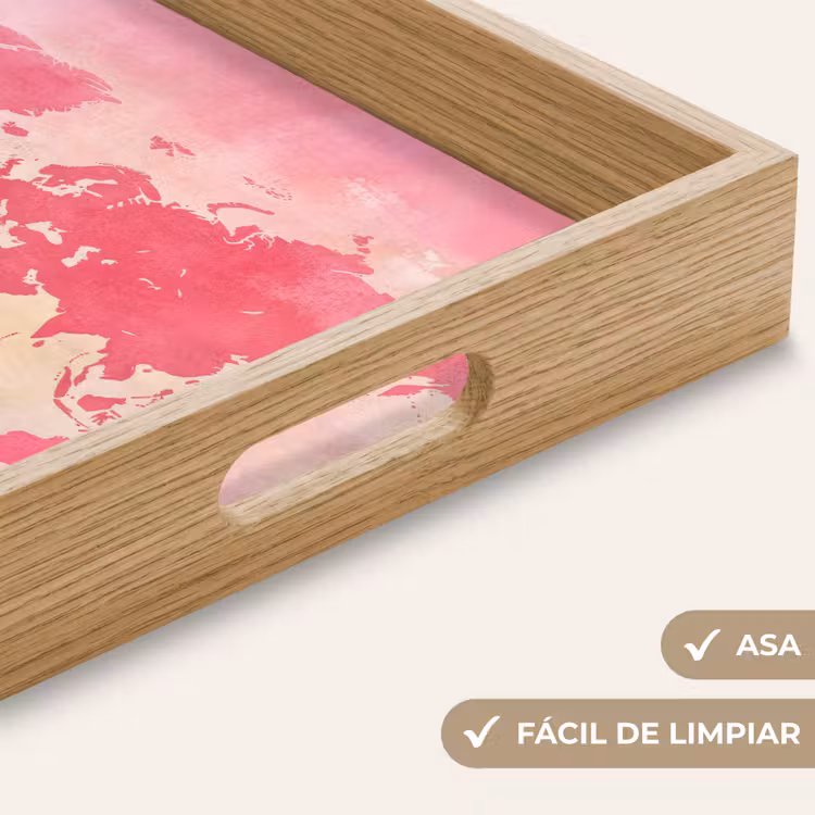 Bandeja - Mapamundi - Rosa - Difuminado — 8