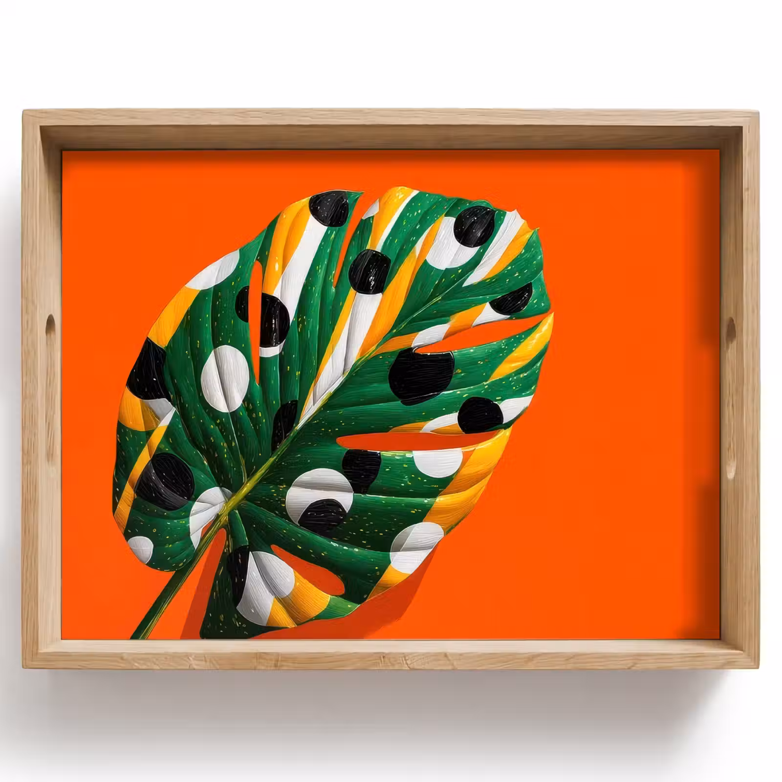 Bandeja - Hoja - Naranja - Lunares - Colorido — 1