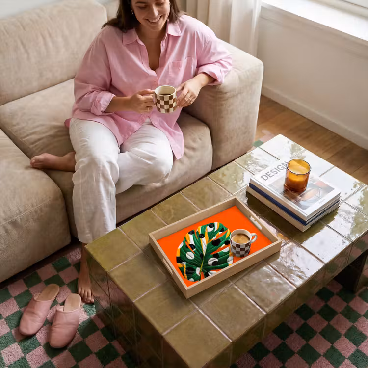 Bandeja - Hoja - Naranja - Lunares - Colorido — 4