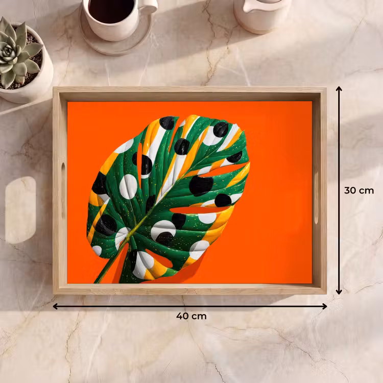 Bandeja - Hoja - Naranja - Lunares - Colorido — 7