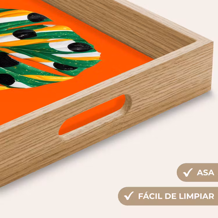 Bandeja - Hoja - Naranja - Lunares - Colorido — 8