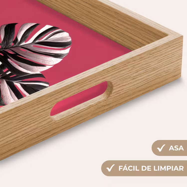 Bandeja - Hojas - Redondas - Rosa — 8
