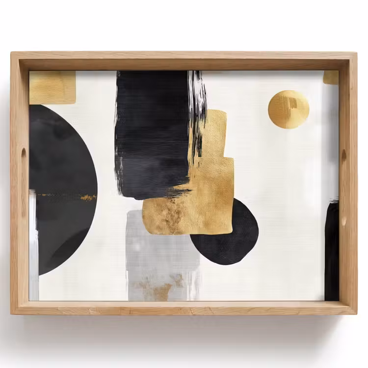 Bandeja - Oro - Rectángulos - Círculos - Abstracto — 1