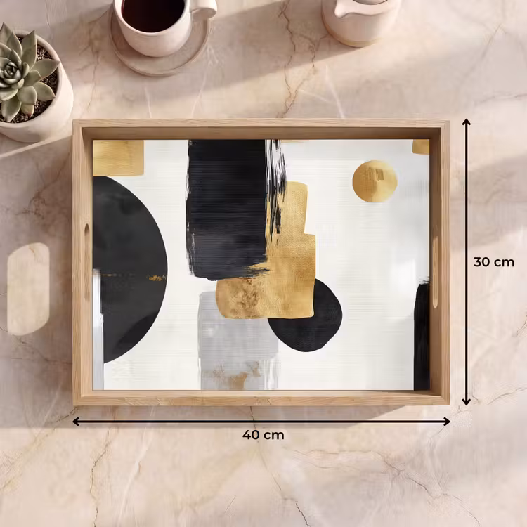 Bandeja - Oro - Rectángulos - Círculos - Abstracto — 7