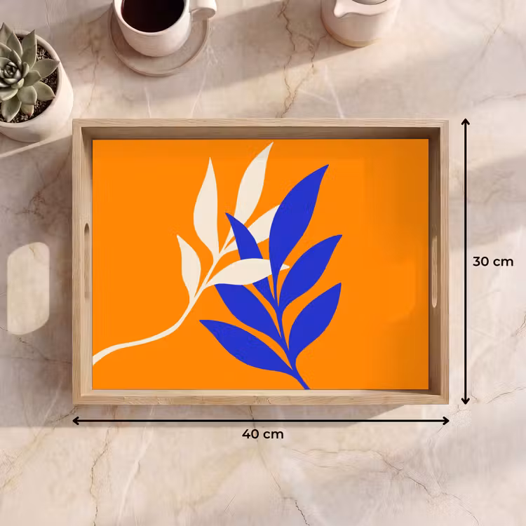 Bandeja - Ramas - Hojas - Minimalista - Azul — 7