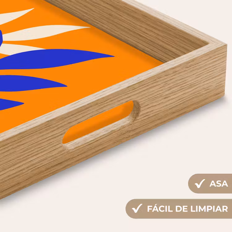 Bandeja - Ramas - Hojas - Minimalista - Azul — 8