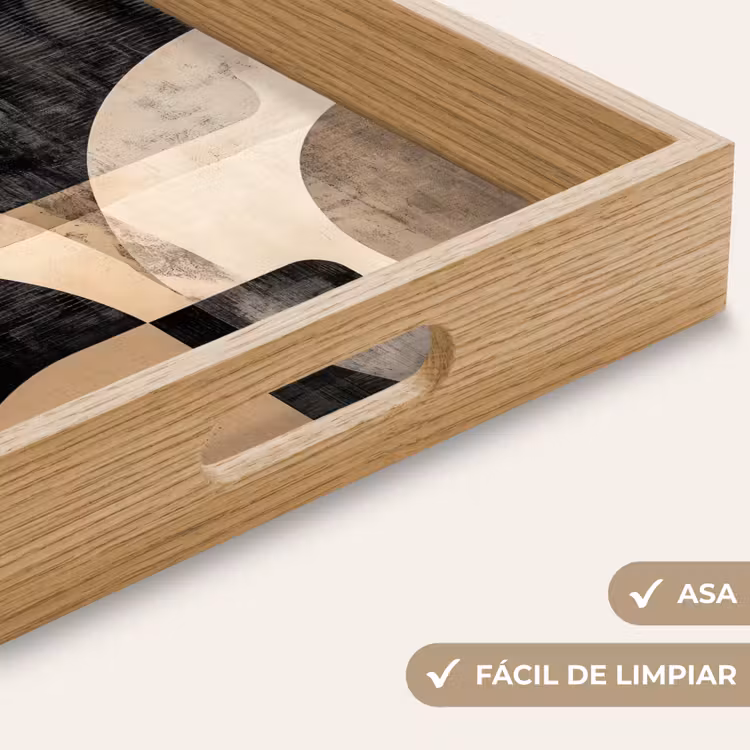 Bandeja - Abstracto - Formas - Moderno - Beige — 8