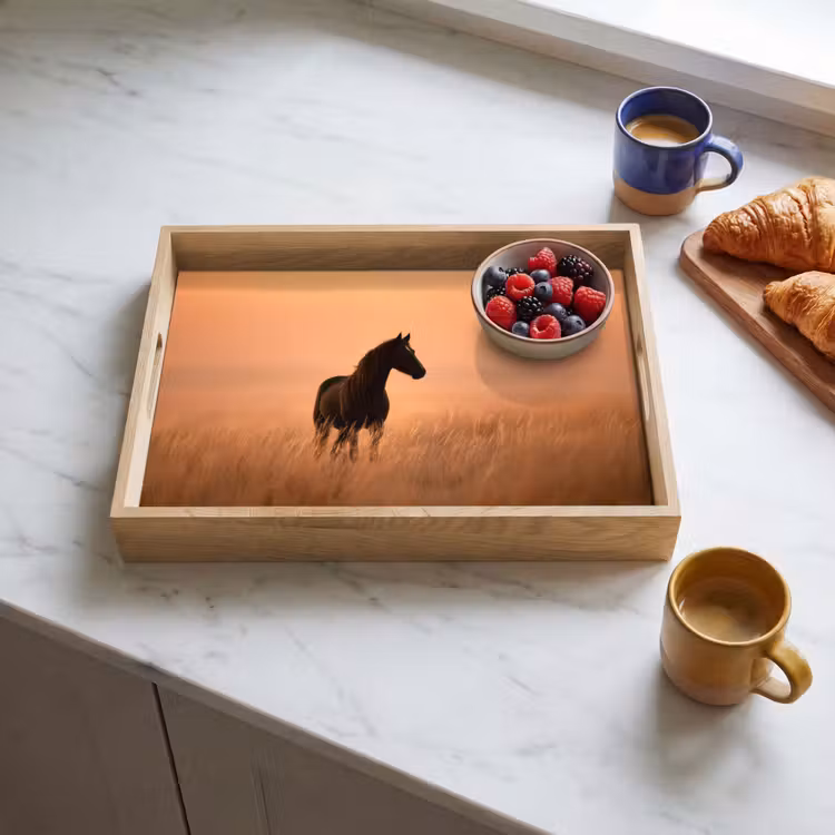 Bandeja - Caballo - Césped - Puesta de sol — 3