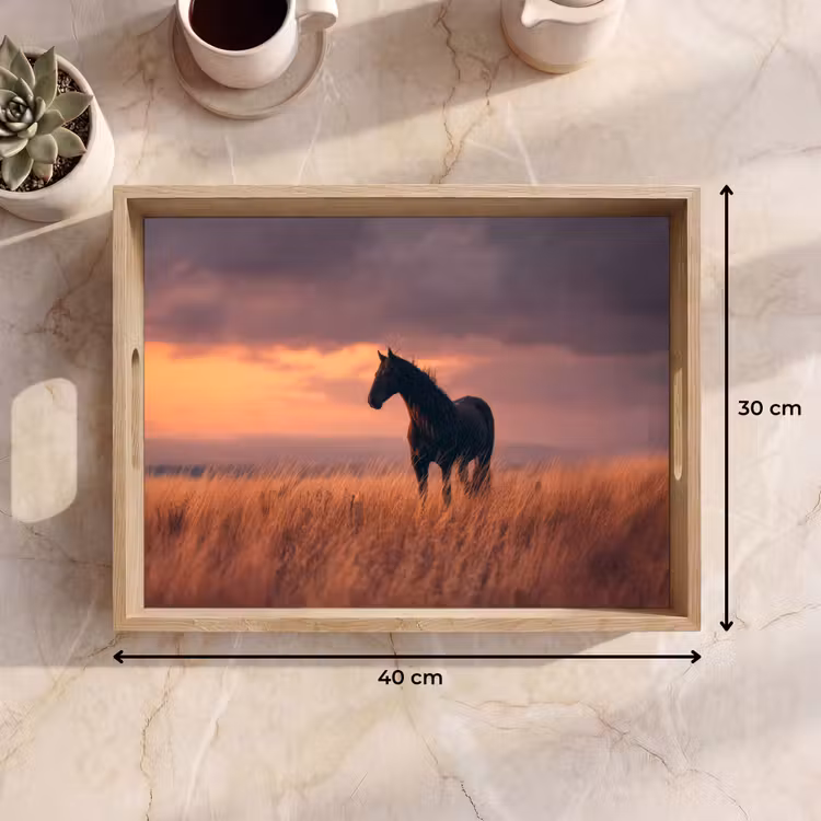 Bandeja - Caballo - Nubes - Campo abierto — 7