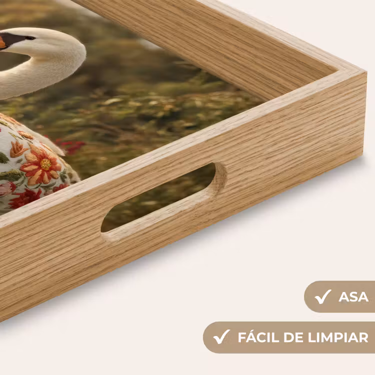 Bandeja - Cisne - Flores - Naturaleza — 8