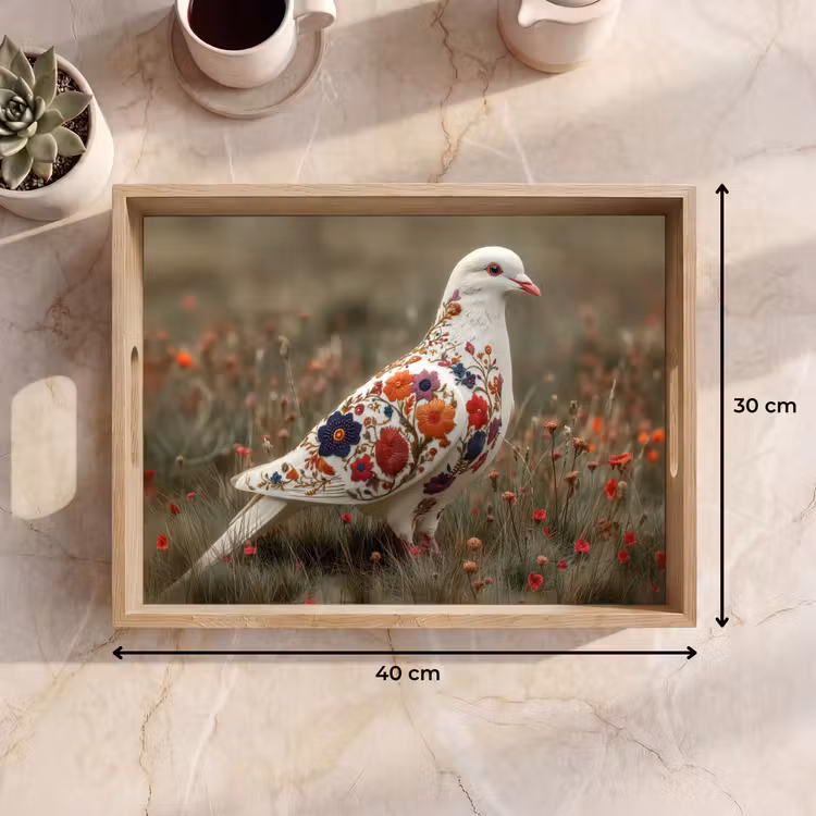 Bandeja - Paloma - Flores - Naturaleza — 7