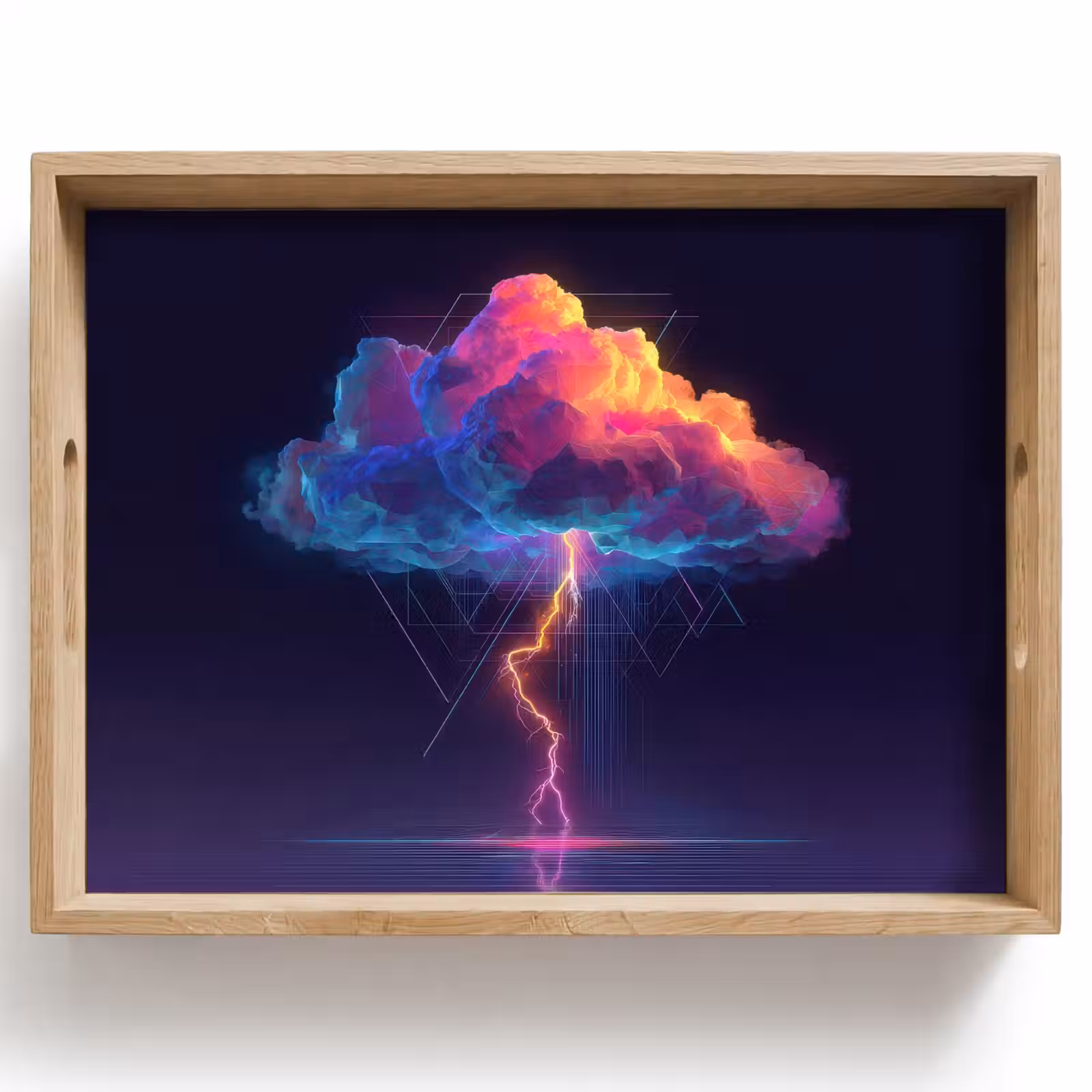 Bandeja - Nube de trueno - Rayo - Luz - Azul — 1