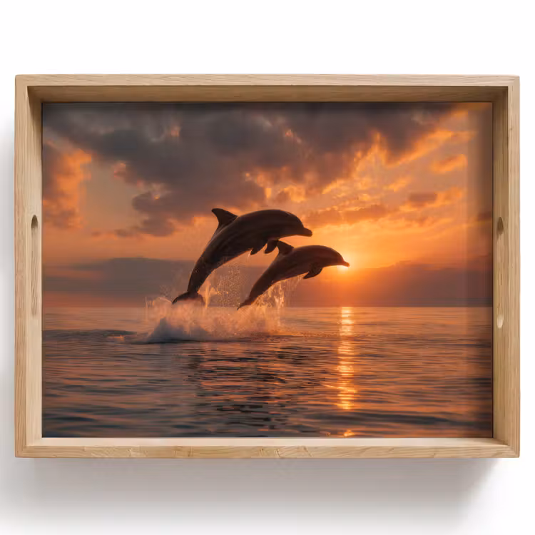 Bandeja - Delfines - Mar - Realista — 1