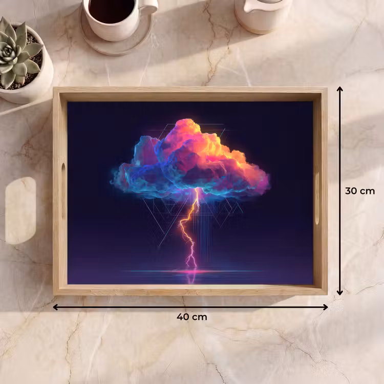 Bandeja - Nube de trueno - Rayo - Luz - Azul — 7