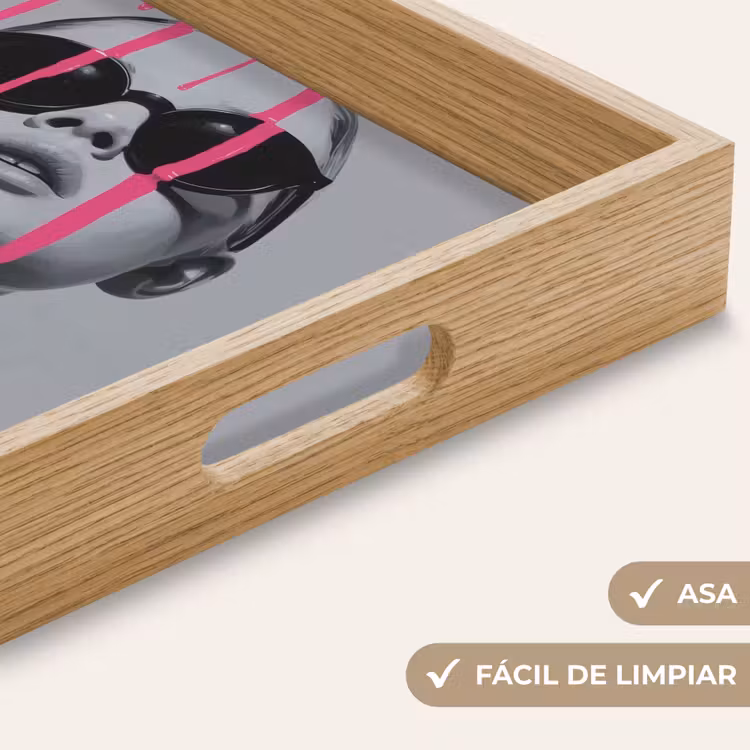 Bandeja - Retrato - Mujer - Gafas de sol - Gotas de pintura — 8