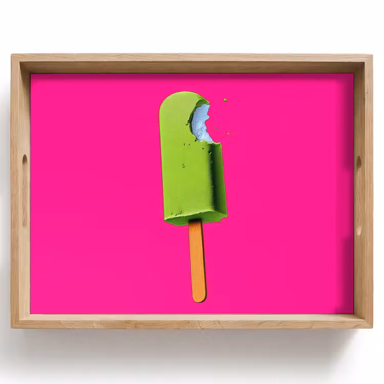 Bandeja - Helado - Palo - Minimalista - Verde — 1