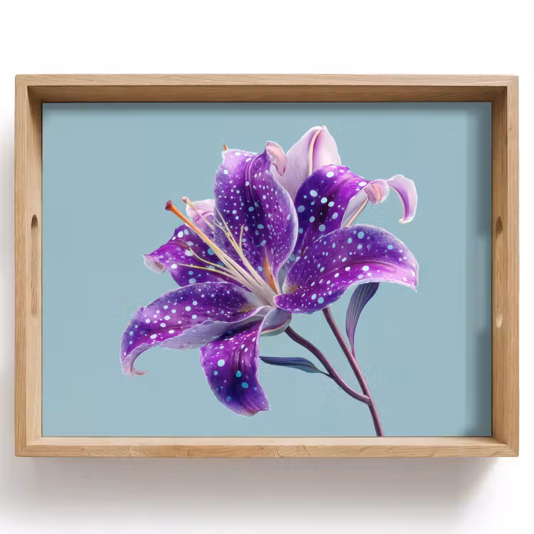 Bandeja - Lirio - Flor - Violeta - Lunares — 1