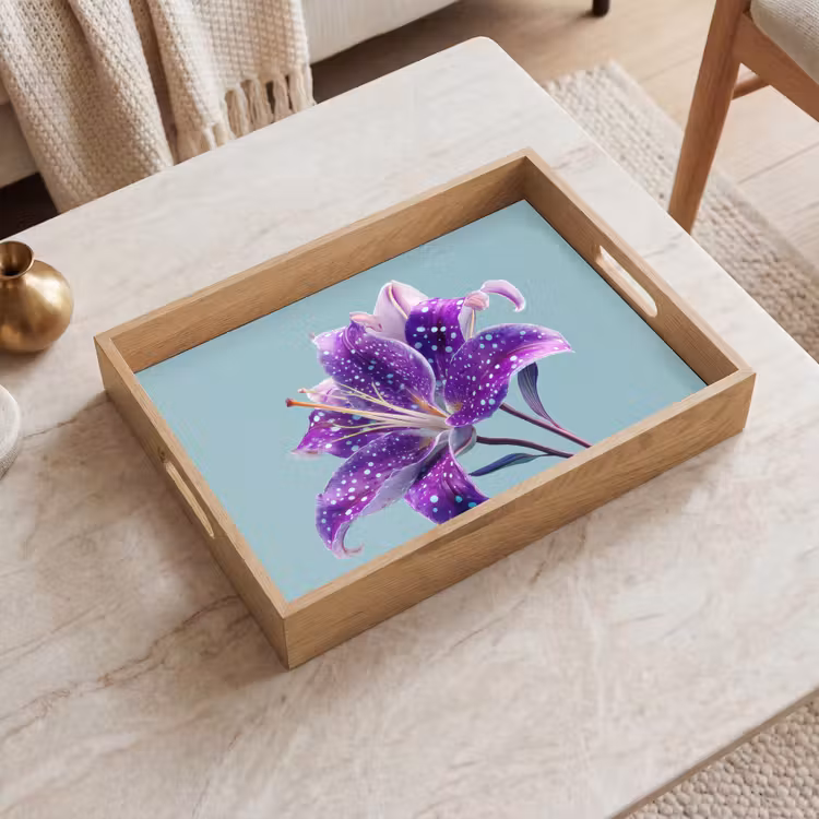 Bandeja - Lirio - Flor - Violeta - Lunares — 2