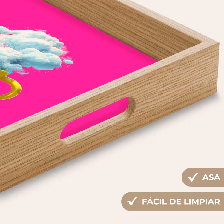Bandeja - Taza - Nubes - Rosa - Minimalista — 8