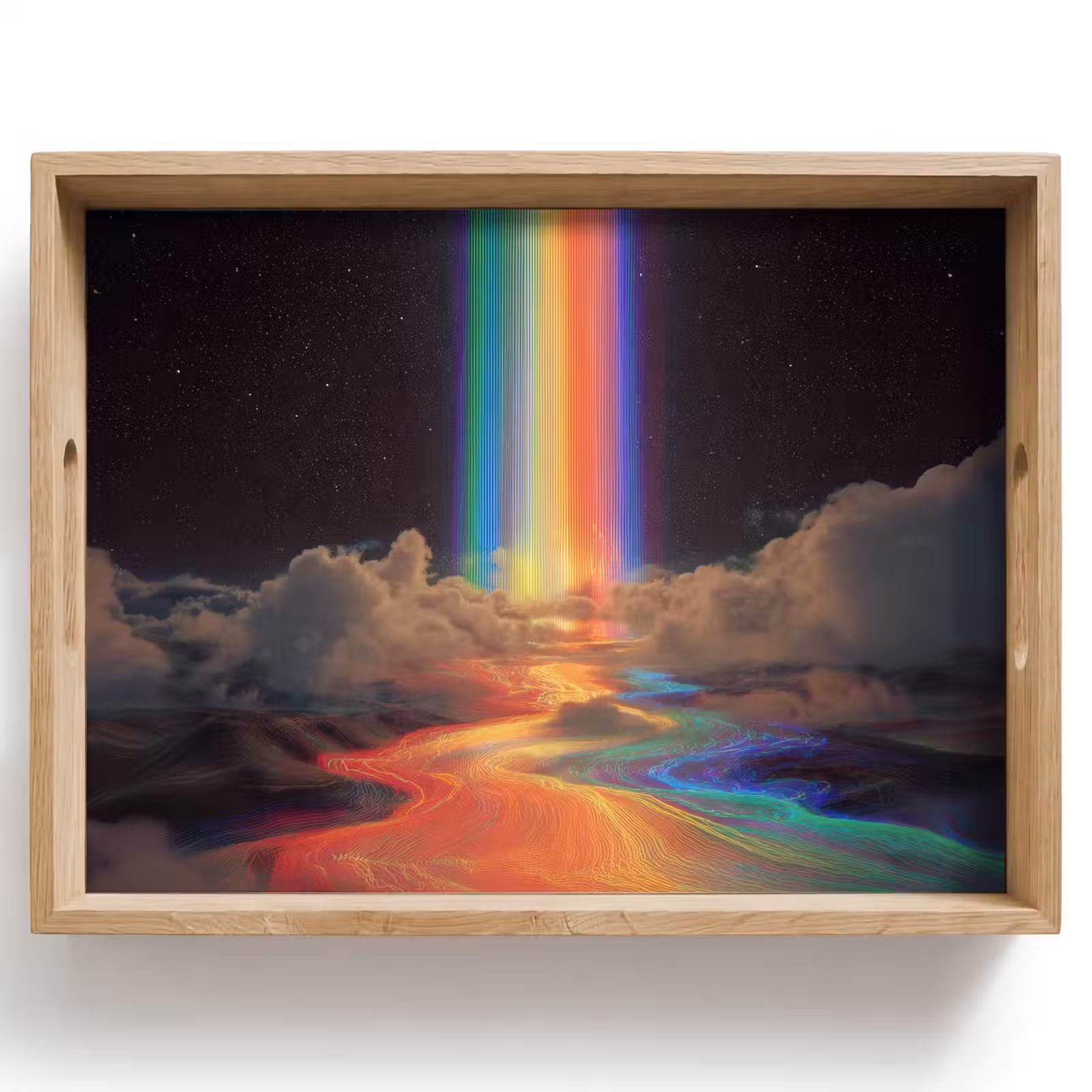 Bandeja - Arco iris - Vertical - Cielo estrellado - Nubes — 1