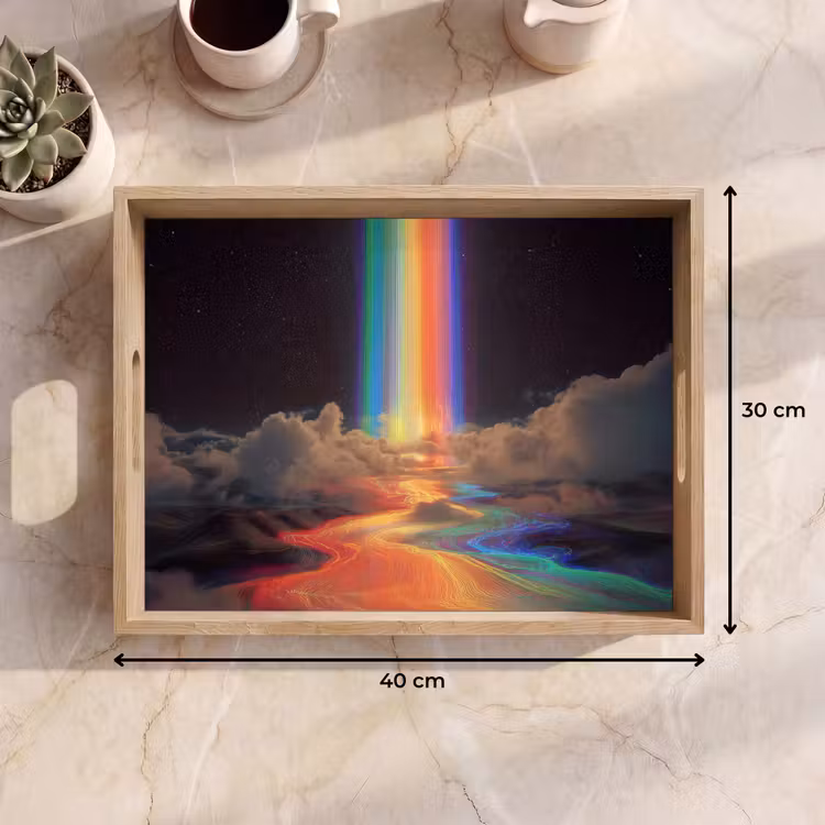 Bandeja - Arco iris - Vertical - Cielo estrellado - Nubes — 7