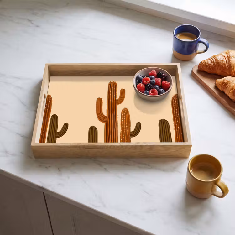 Bandeja - Cactus - Desierto - Arena - Marrón — 3