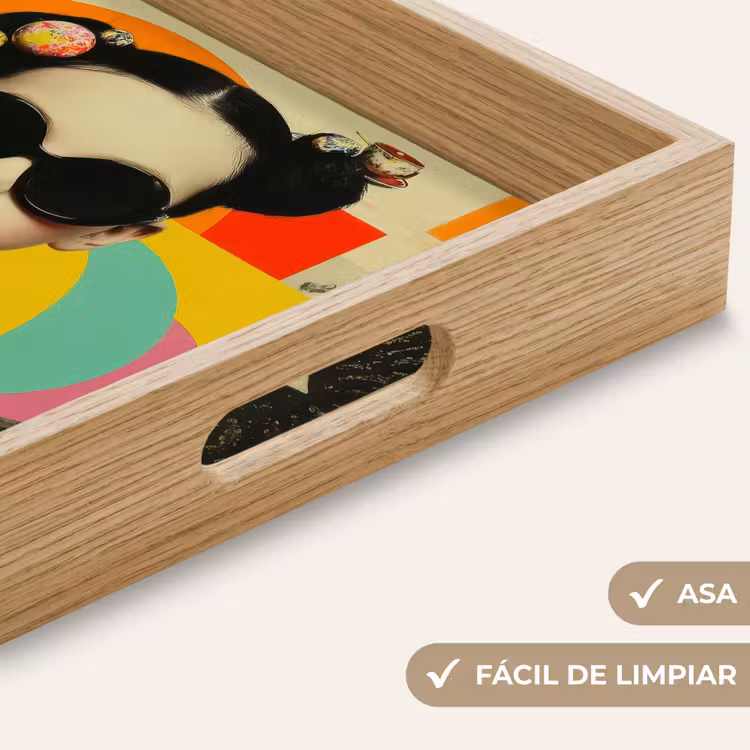 Bandeja - Chica - Gafas de sol - Gato - Retro — 8