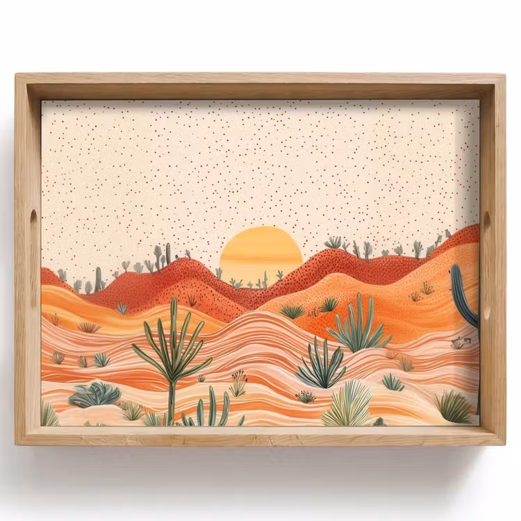 Bandeja - Paisaje - Colinas - Puesta de sol — 1