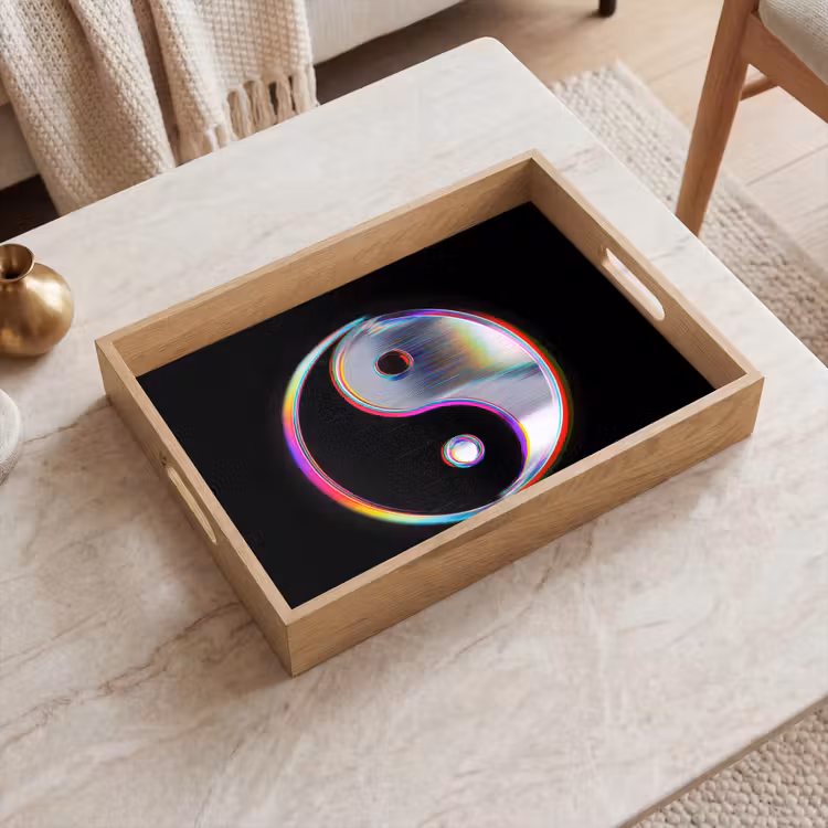 Bandeja - Yin-Yang - Círculo - Arco iris — 2