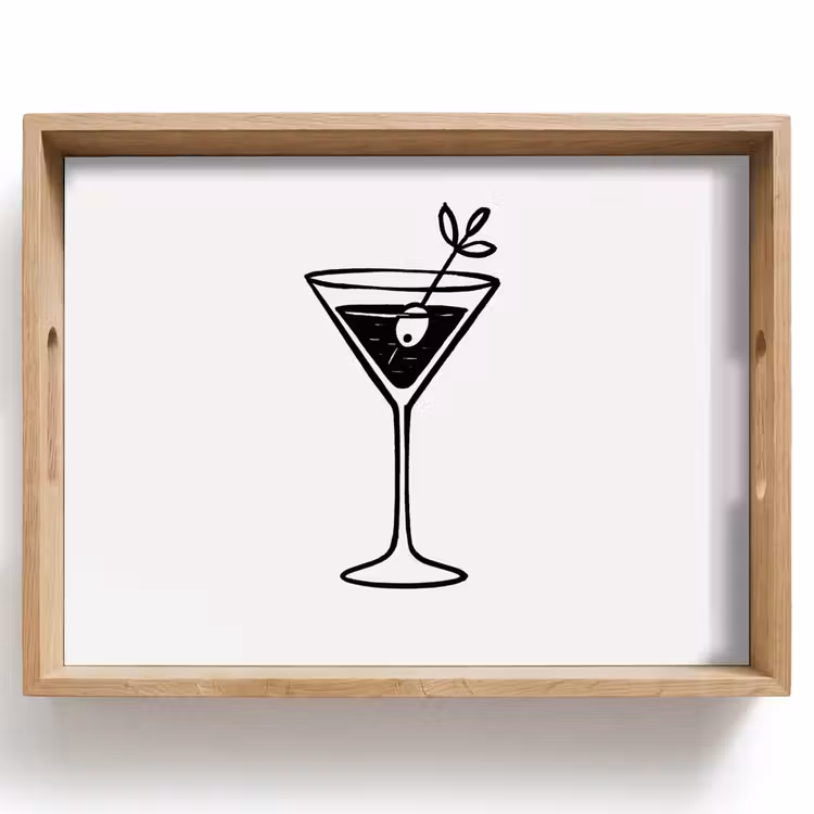 Bandeja - Cóctel - Vidrio - Oliva - Minimalista — 1