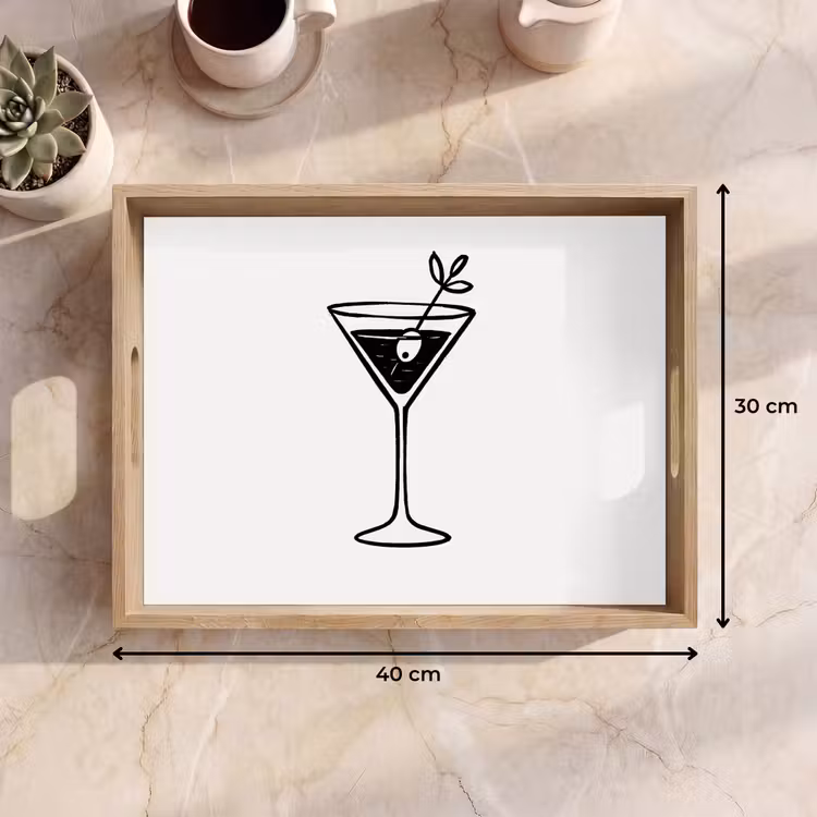 Bandeja - Cóctel - Vidrio - Oliva - Minimalista — 7