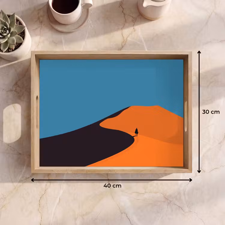 Bandeja - Dunas naranja brillante - Sombra - Cielo vacío — 7