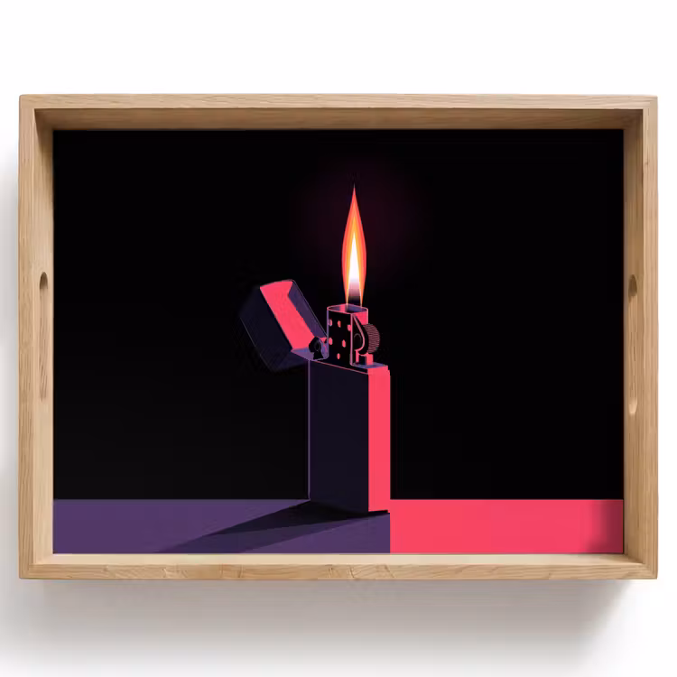 Bandeja - Encendedor - Llama - Oscuro — 1