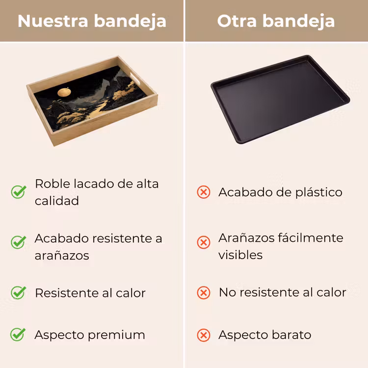 Bandeja - Río dorado - Montañas - Luna - Cielo estrellado — 9