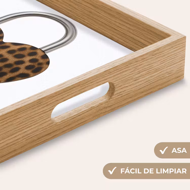Bandeja - Cerradura - En forma de corazón - Marrón - Estampado de pantera — 8