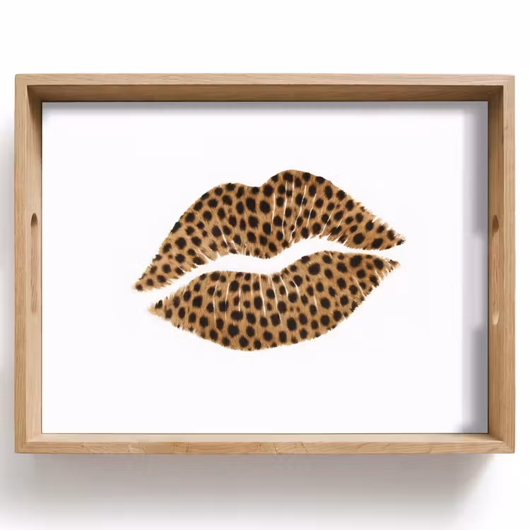 Bandeja - Lip - Estampado pantera - Minimalista - Blanco — 1