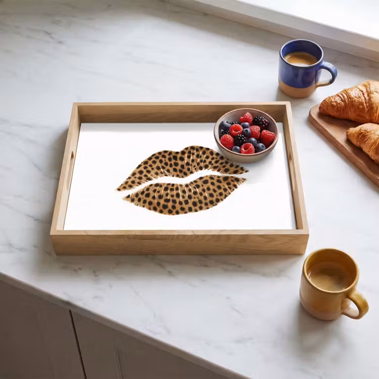 Bandeja - Lip - Estampado pantera - Minimalista - Blanco — 3