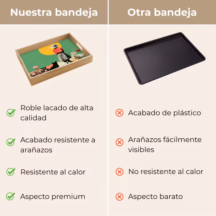 Bandeja - Retro - Chica - Gato - Sol — 9