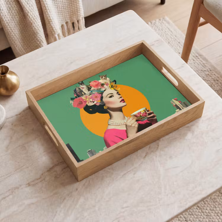 Bandeja - Retro - Mujer - Ciudad - Sol — 2